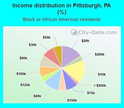 Income distribution in Pittsburgh, PA (%)