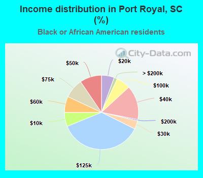 Income distribution in Port Royal, SC (%)