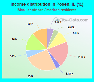 Income distribution in Posen, IL (%)