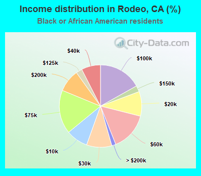 Income distribution in Rodeo, CA (%)