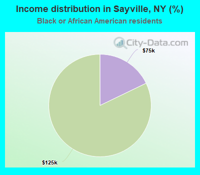 Income distribution in Sayville, NY (%)