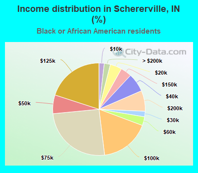 Income distribution in Schererville, IN (%)