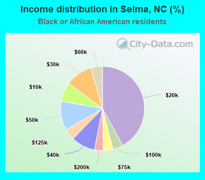 Income distribution in Selma, NC (%)