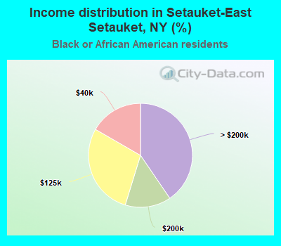 Income distribution in Setauket-East Setauket, NY (%)