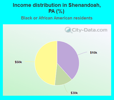 Income distribution in Shenandoah, PA (%)