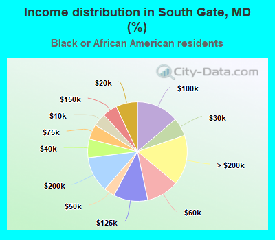 Income distribution in South Gate, MD (%)