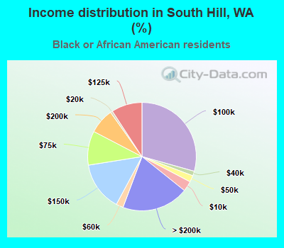 Income distribution in South Hill, WA (%)