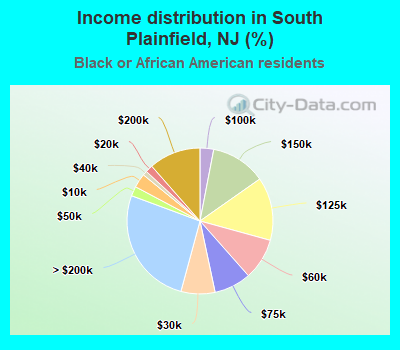 Income distribution in South Plainfield, NJ (%)