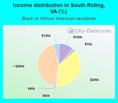Income distribution in South Riding, VA (%)