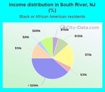 Income distribution in South River, NJ (%)