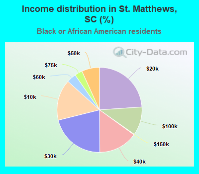 Income distribution in St. Matthews, SC (%)