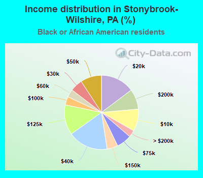 Income distribution in Stonybrook-Wilshire, PA (%)