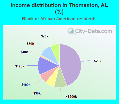 Income distribution in Thomaston, AL (%)