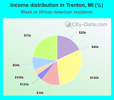 Income distribution in Trenton, MI (%)