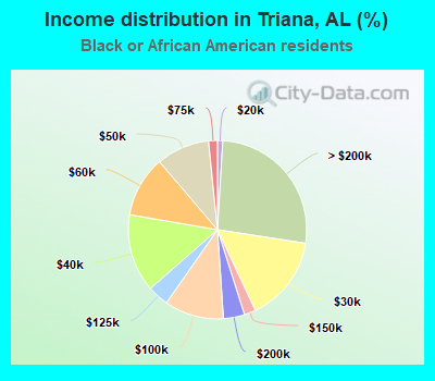 Income distribution in Triana, AL (%)