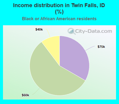 Income distribution in Twin Falls, ID (%)