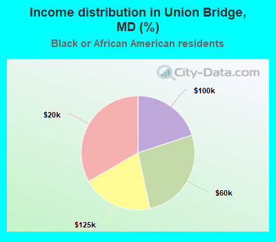 Income distribution in Union Bridge, MD (%)