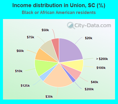 Income distribution in Union, SC (%)