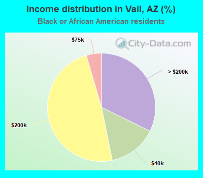 Income distribution in Vail, AZ (%)