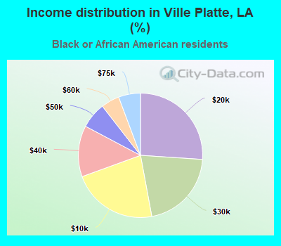 Income distribution in Ville Platte, LA (%)