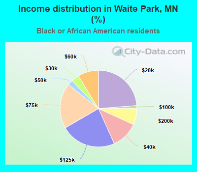 Income distribution in Waite Park, MN (%)