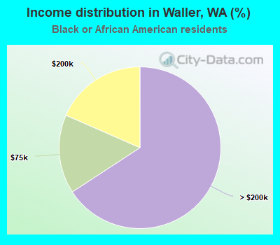 Income distribution in Waller, WA (%)