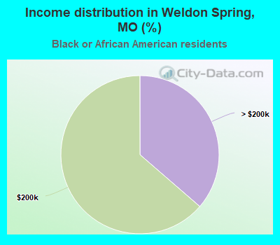 Income distribution in Weldon Spring, MO (%)