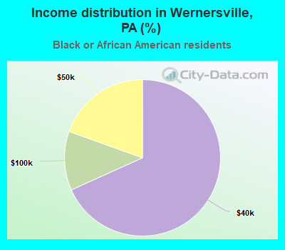 Income distribution in Wernersville, PA (%)
