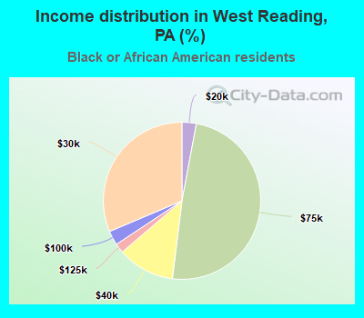 Income distribution in West Reading, PA (%)
