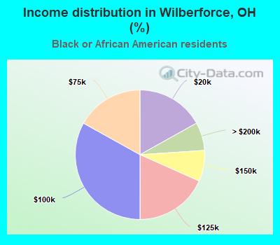 Income distribution in Wilberforce, OH (%)