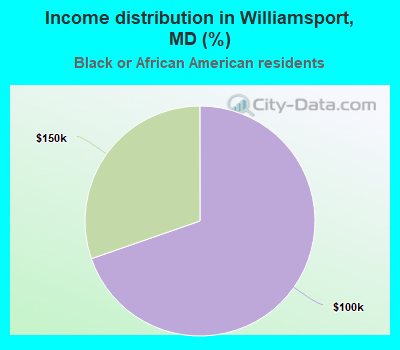 Income distribution in Williamsport, MD (%)