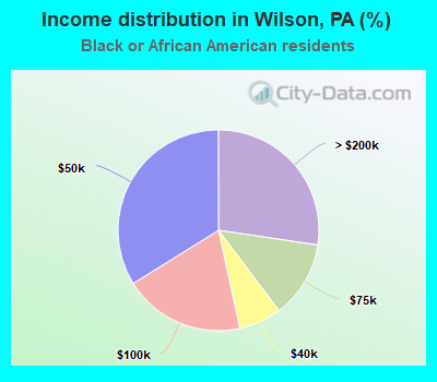 Income distribution in Wilson, PA (%)