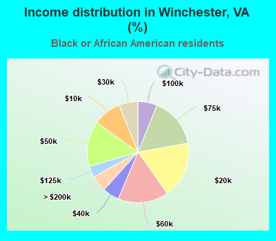 Income distribution in Winchester, VA (%)