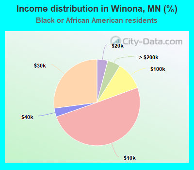 Income distribution in Winona, MN (%)