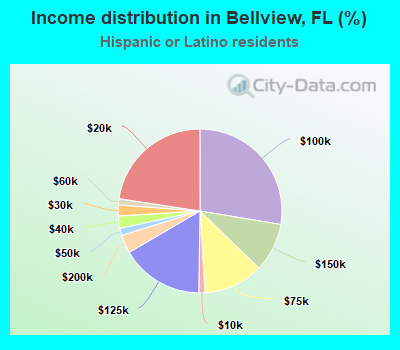 Income distribution in Bellview, FL (%)
