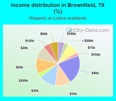 Income distribution in Brownfield, TX (%)