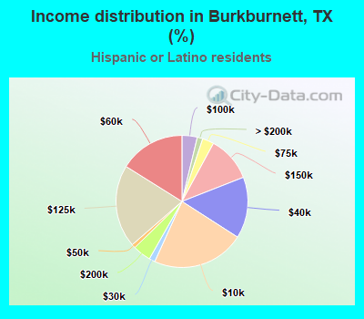 Income distribution in Burkburnett, TX (%)