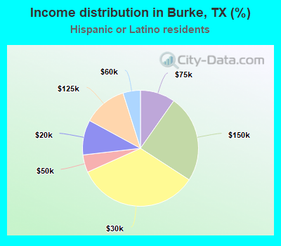Income distribution in Burke, TX (%)