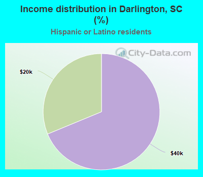 Income distribution in Darlington, SC (%)