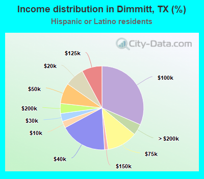 Income distribution in Dimmitt, TX (%)