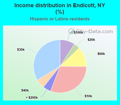 Income distribution in Endicott, NY (%)
