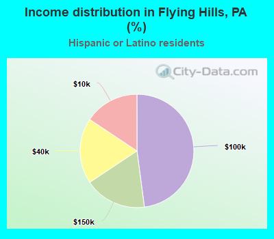 Income distribution in Flying Hills, PA (%)