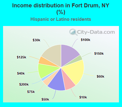 Income distribution in Fort Drum, NY (%)