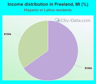 Income distribution in Freeland, MI (%)