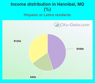 Income distribution in Hannibal, MO (%)