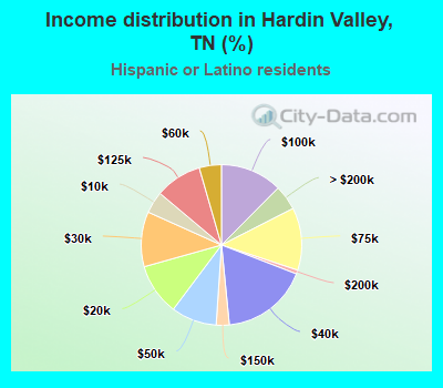 Income distribution in Hardin Valley, TN (%)