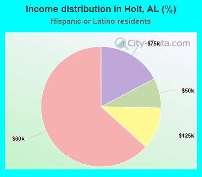 Income distribution in Holt, AL (%)