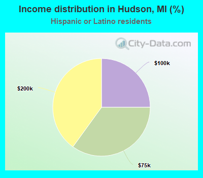 Income distribution in Hudson, MI (%)