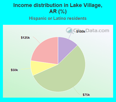 Income distribution in Lake Village, AR (%)