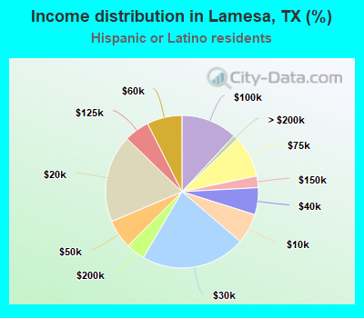 Income distribution in Lamesa, TX (%)
